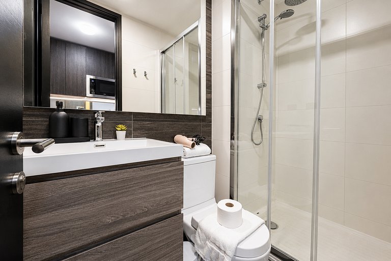 Sleek Santiago Studio | AC, Pool & 24/7 Security