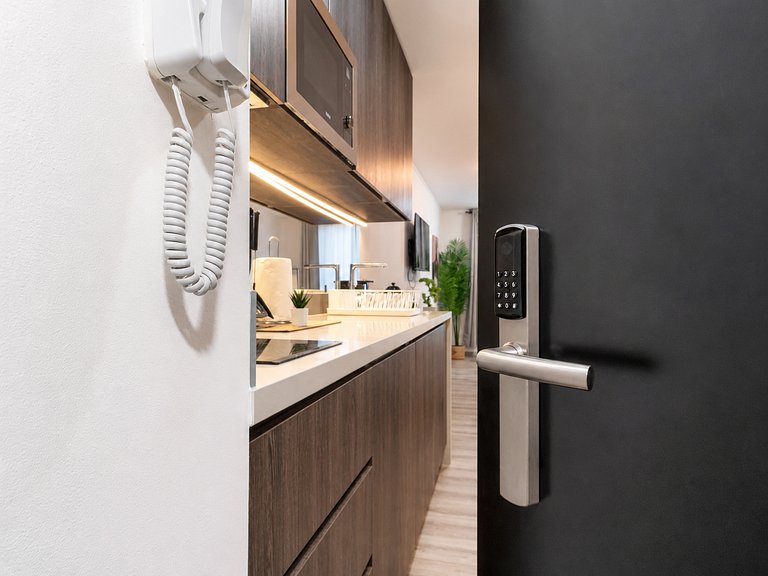 Sleek Santiago Studio | AC, Pool & 24/7 Security